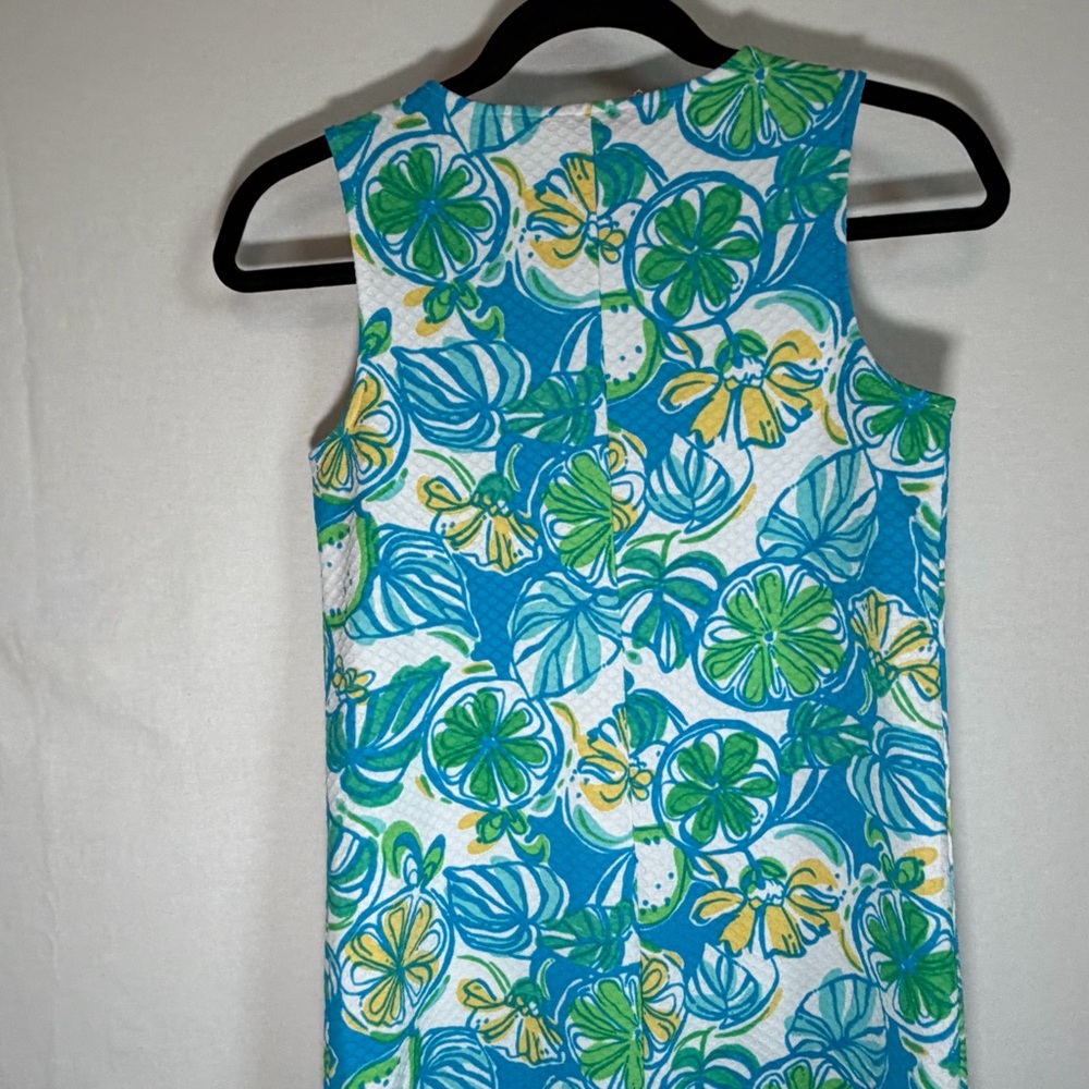 Lilly Pulitzer Girls Sweet & Sour Blue and Green Floral Dress - Picture 7 of 10